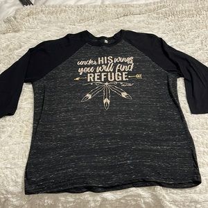 Boutique heathered black 3/4 sleeve shirt XL